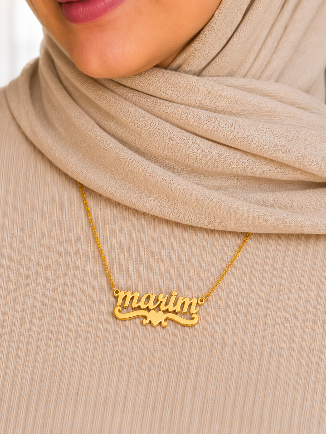 Angel Heart Name Necklace