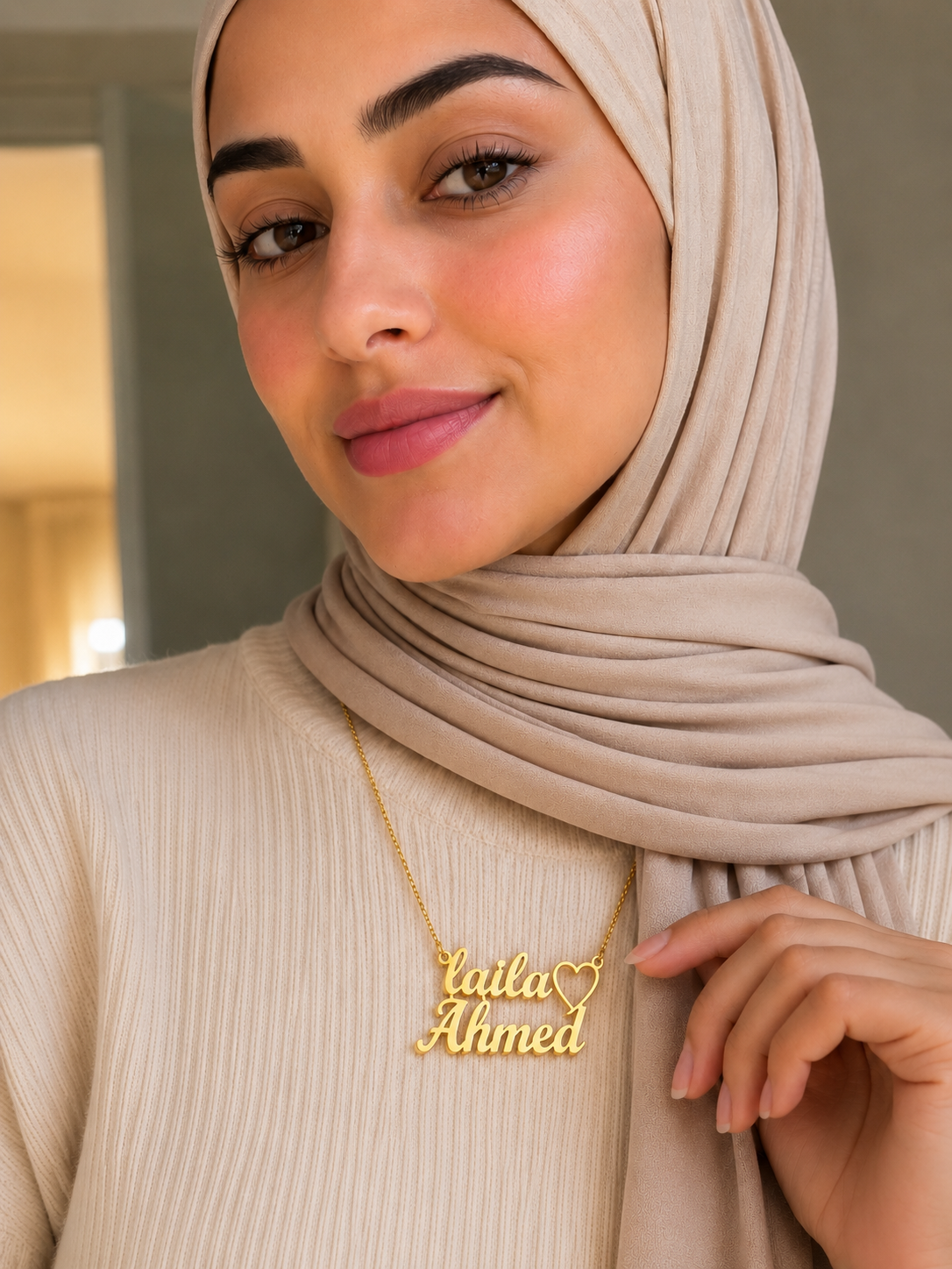 Double Name Necklace + Bracelet Set