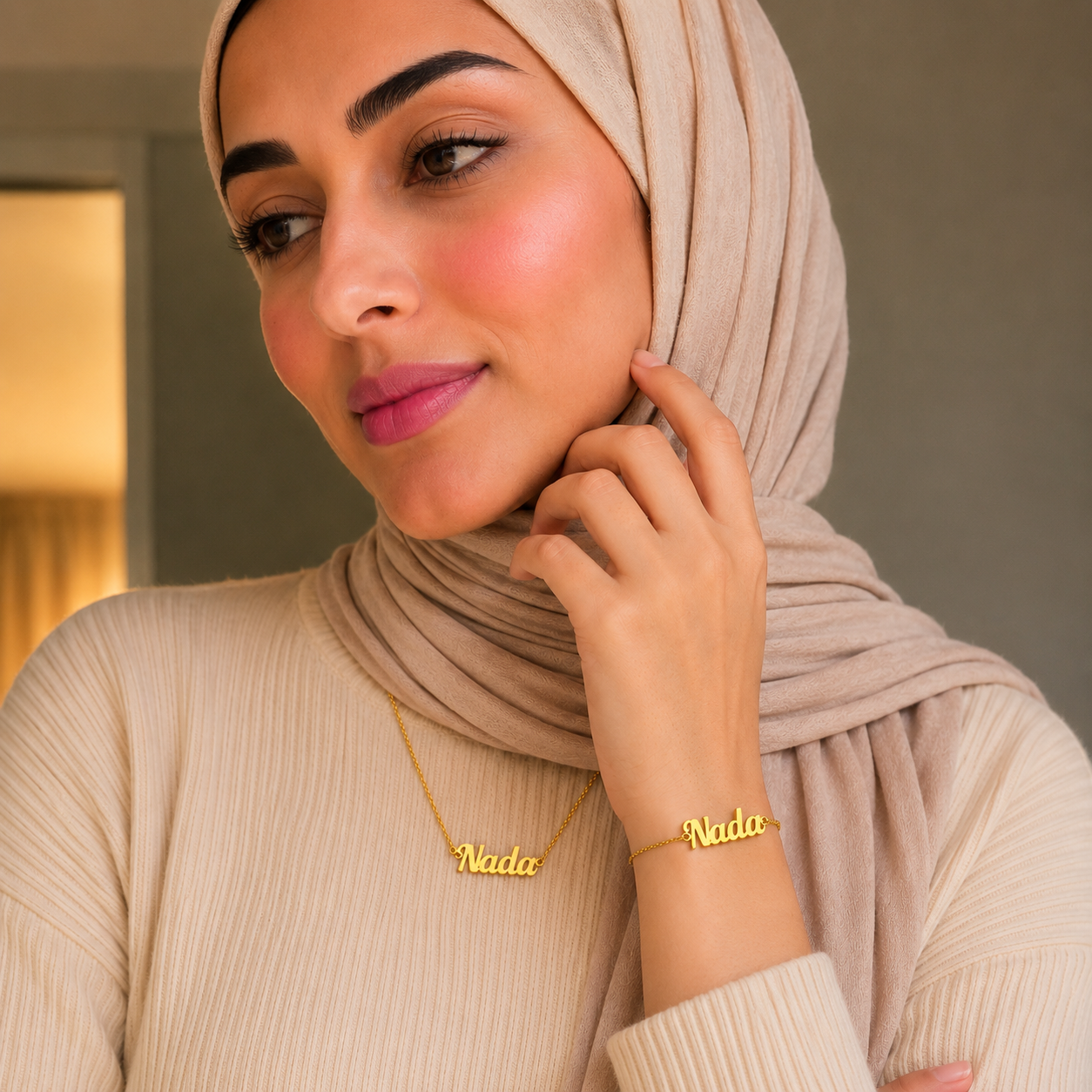 Name Necklace + Bracelet Set