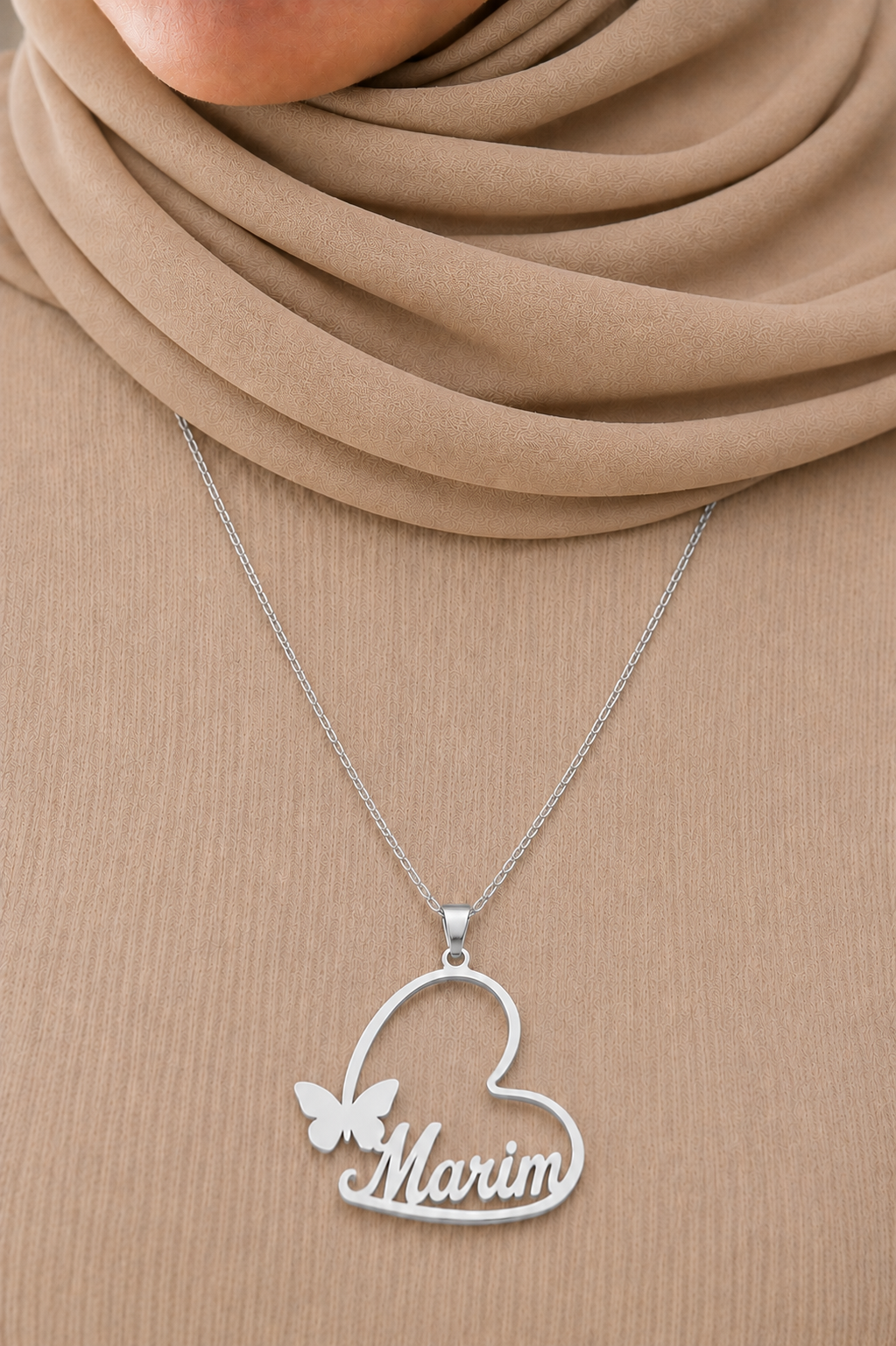 Heart butterfly necklace