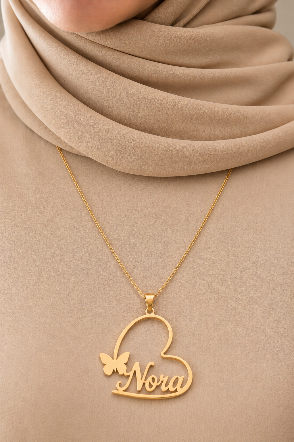 Heart butterfly necklace