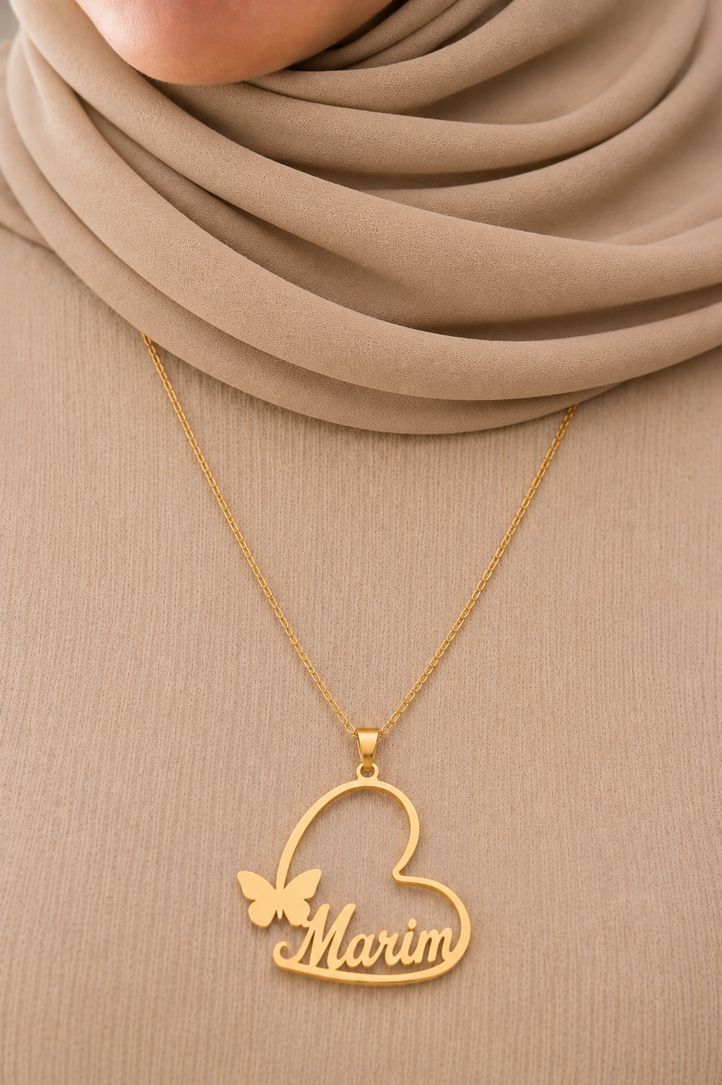 Heart butterfly necklace