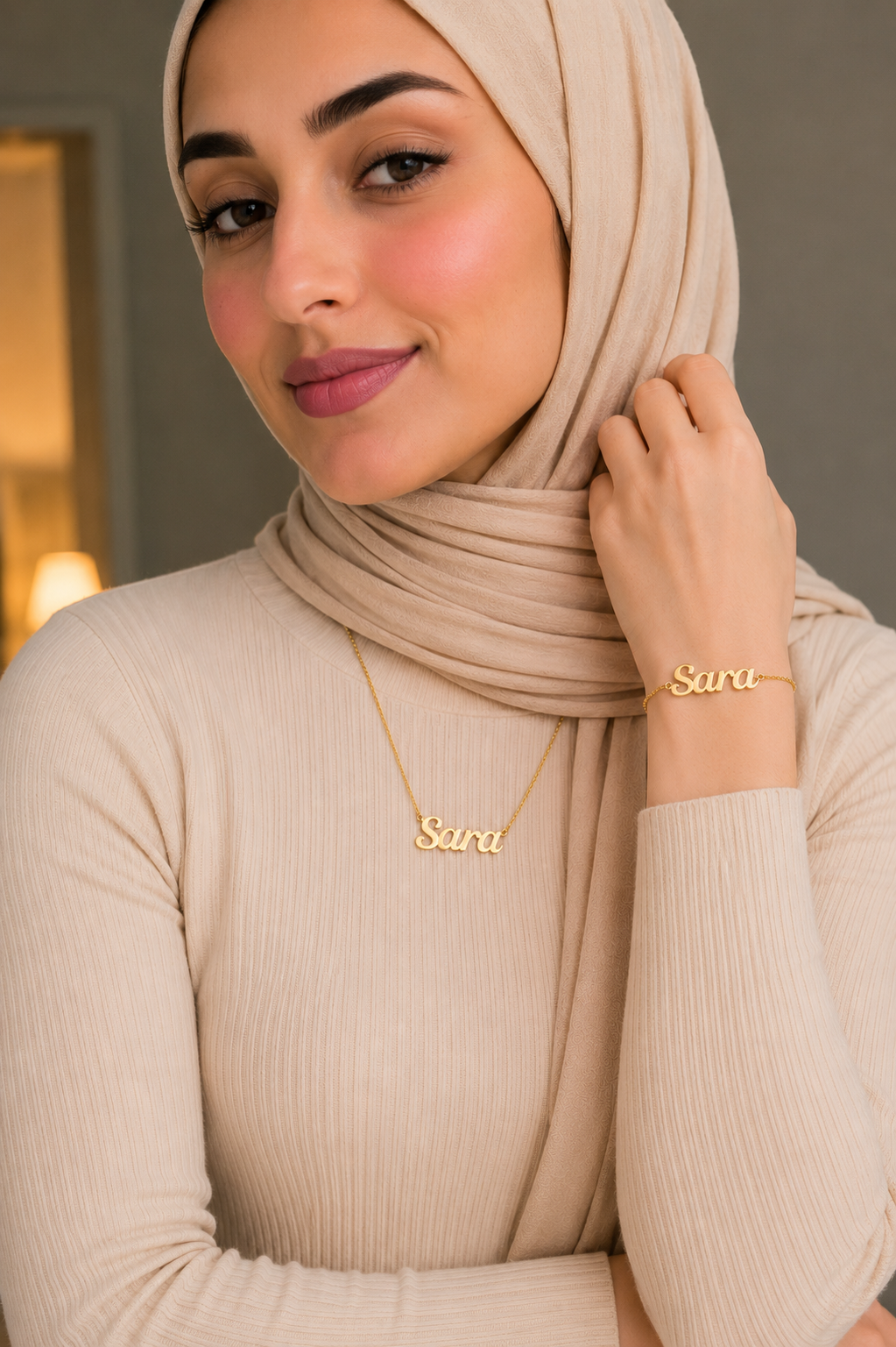 Name Necklace + Bracelet Set