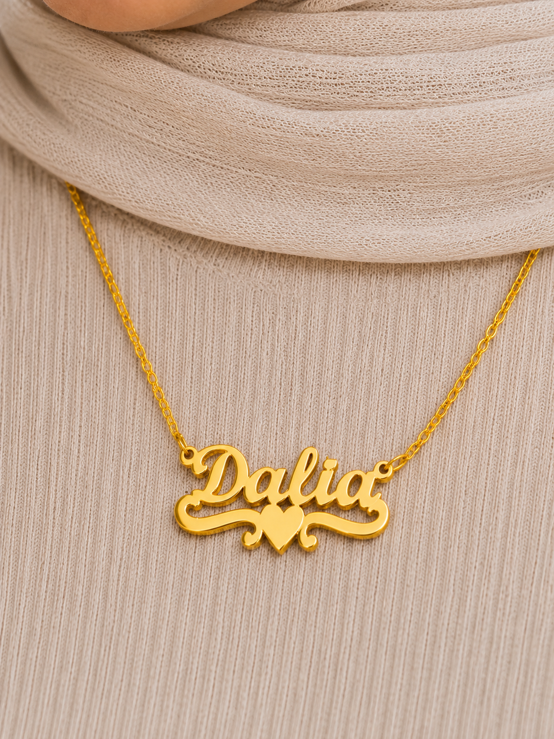 Angel Heart Name Necklace