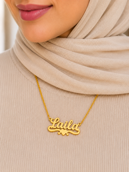Angel Heart Name Necklace