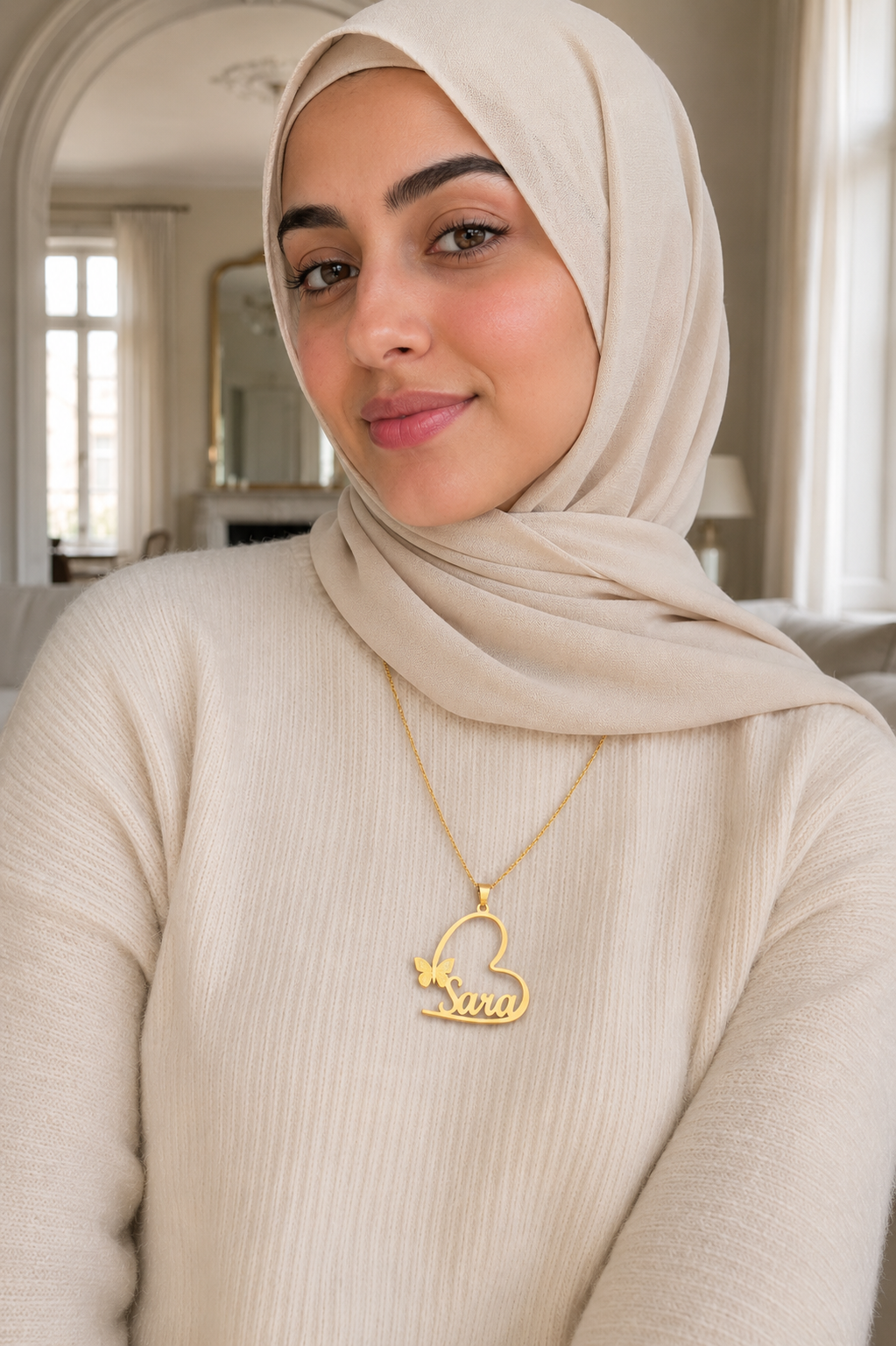 Heart butterfly necklace